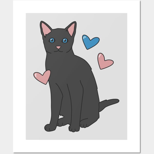 Russian Blue Cat Wall Art by Kelly Louise Art